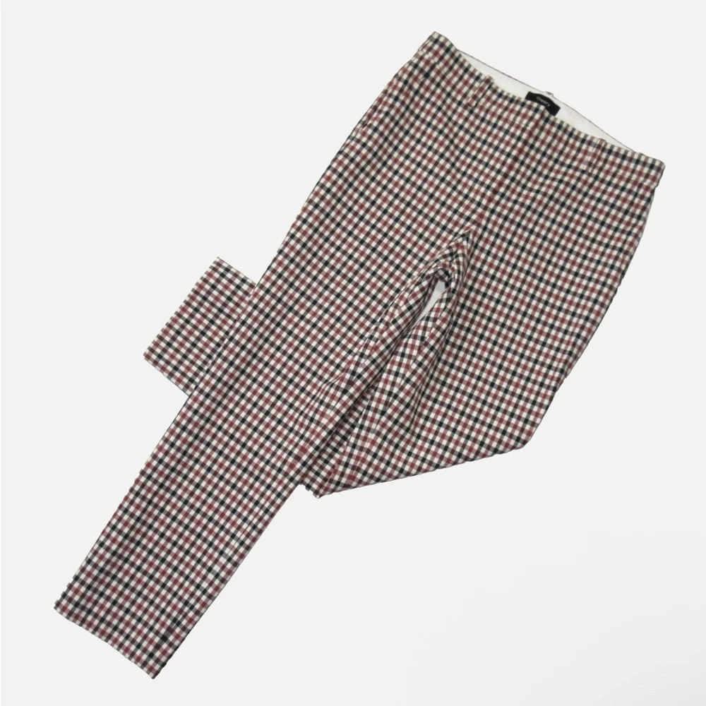 NWOT Theory Treeca, Ivory Multi Rye Portland Gingham Stretch Ankle Pants, SIZE 2 - Picture 1 of 6
